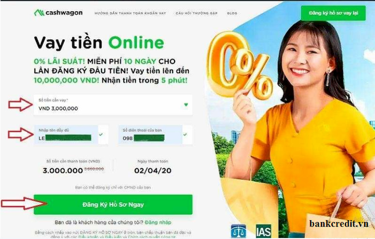 Hướng dẫn vay tiền tại cashwagon