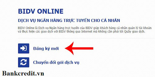 Để đăng ký qua mạng, người dùng chỉ cần ấn vào mục đăng ký mới và điền đầy đủ thông tin