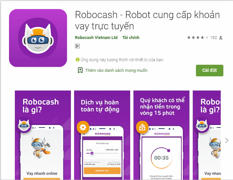 App cho vay tiền Robocash