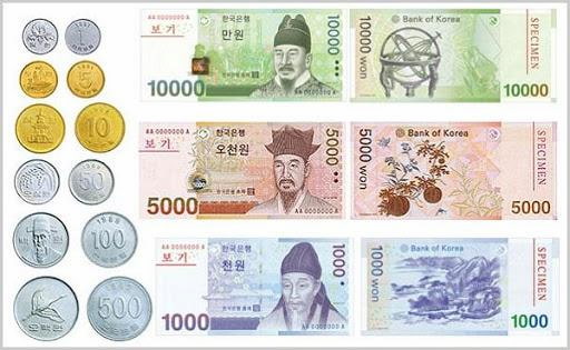 Won là tiền tệ chính thức của Hàn Quốc