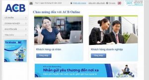 Chọn cách lấy lại mật khẩu tại chi nhánh ngân hàng ACB
