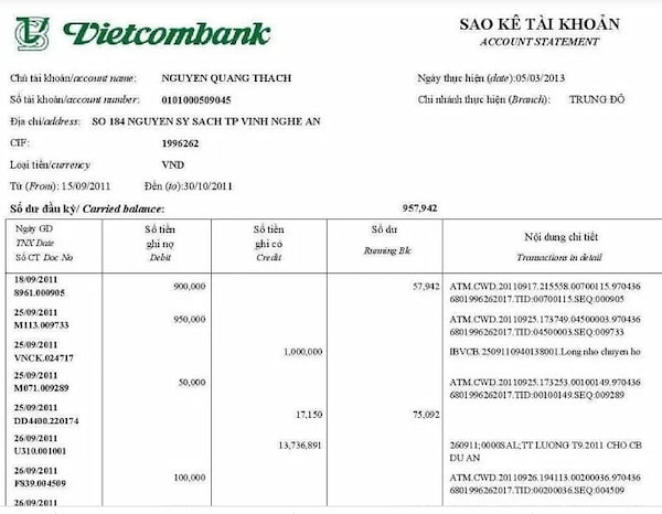 Hướng dẫn chi tiết cách lấy sao kê ngân hàng Vietcombank 2022 mới nhất