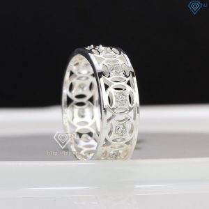 Nhẫn Kim Tiền Đính Đá Sắc Trắng Cao Cấp
