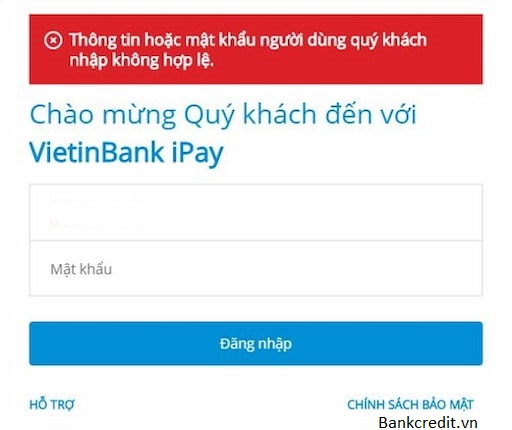 Vietinbank IPay Bị Khóa Do Nhập Sai Mật Khẩu Quá Quy Định